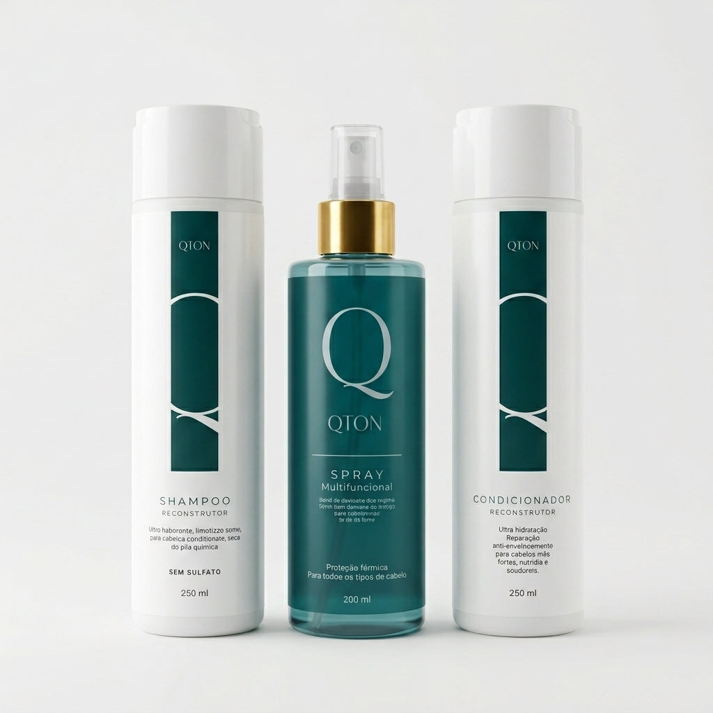Kit Capilar Element QTON Shampoo + Condicionador + Spray - Rotina Completa de Hidratação e Proteção