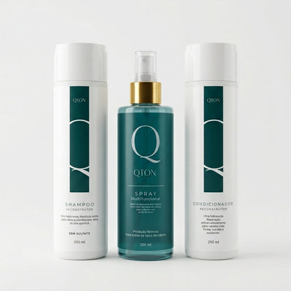 Kit Capilar Element QTON Shampoo + Condicionador + Spray - Rotina Completa de Hidratação e Proteção