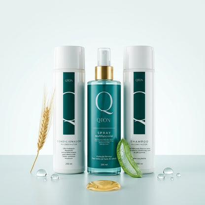 Kit Capilar Element QTON Shampoo + Condicionador + Spray - Rotina Completa de Hidratação e Proteção