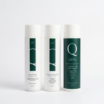 Kit Essencial Shampoo + Condicionador + Leave-in QTON