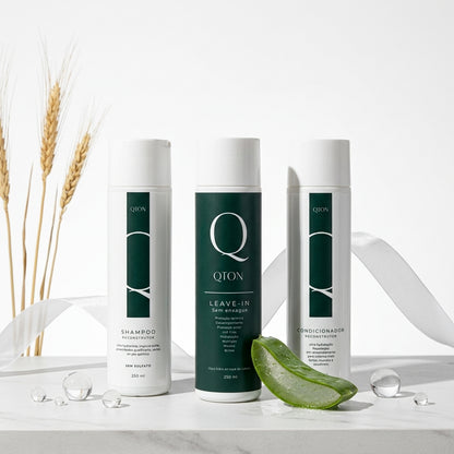 Kit Essencial Shampoo + Condicionador + Leave-in QTON